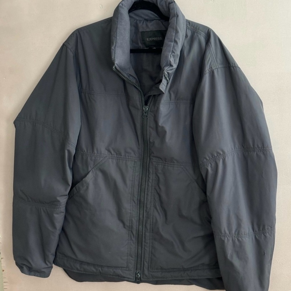 EXPRESS Down Puffer Jacket Sweater Lining 5 Deep Pocket Coat